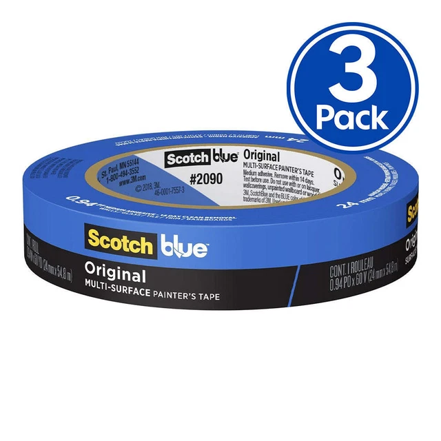 ScotchBlue Original Multi-Surface Painters Tape, 2090, 1.88 In X 60 Yd 3 Rolls