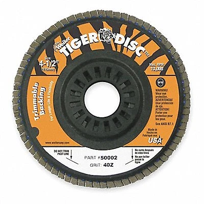 Flap Disc: Type 29, 4 1/2 in x 5/8"-11, Zirconia Alumina, 60 Grit, Composite Bk,