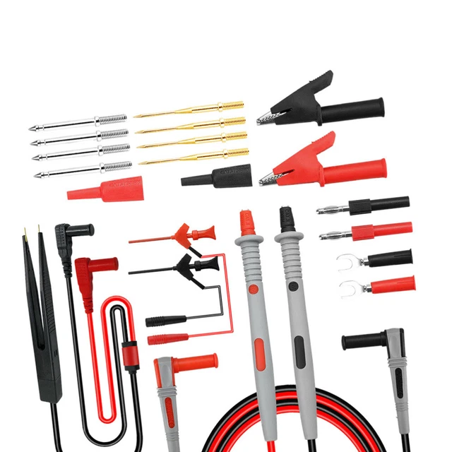 20 Morsetti A Coccodrillo Con Isolamento PVC - 28mm Per Test Elettrici, Nero E Rosso - Foto 6