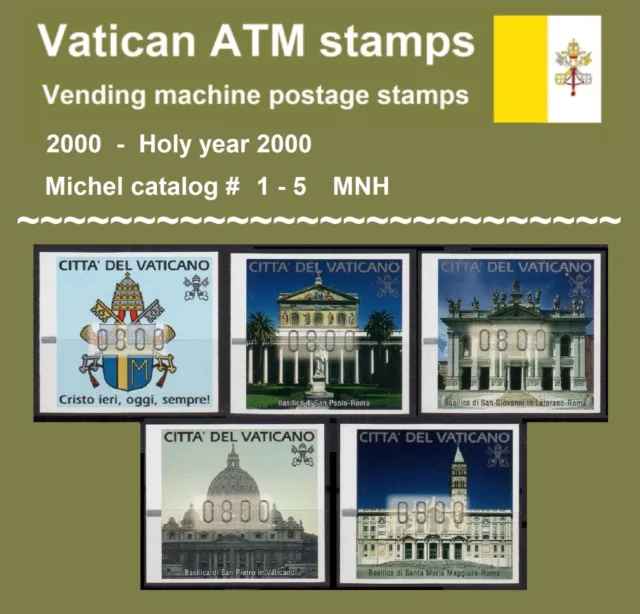 Vaticano Vatikan ATM 1-5 / Serie 800 MNH / Frama Automatenmarken
