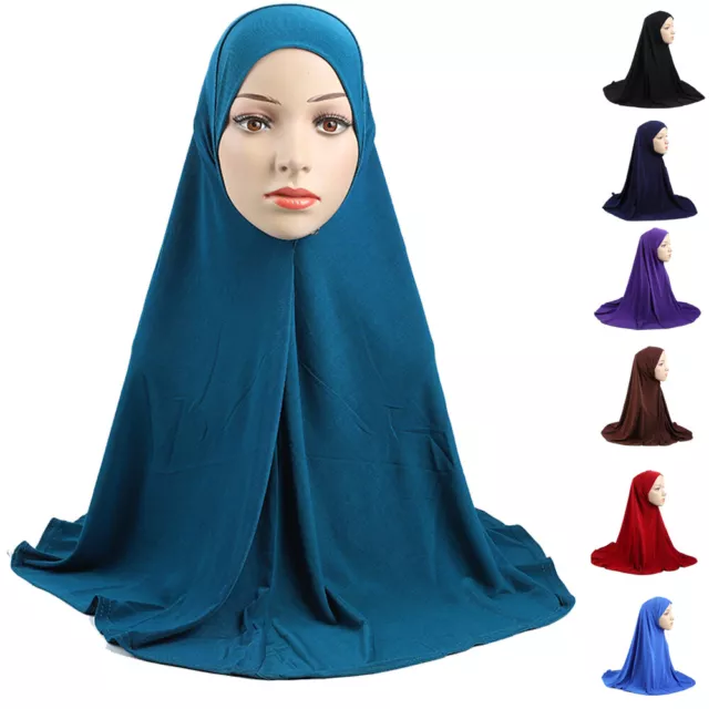 One Piece Women Muslim Hijab Long Scarf Shawls Amira Headscarf Cap Wrap Islamic