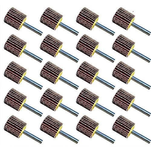 20 Pcs 1x 1 X1/4 Flap Wheels Set “5 Pcs Of Each 40 60 80 And 120 Grits Alumin