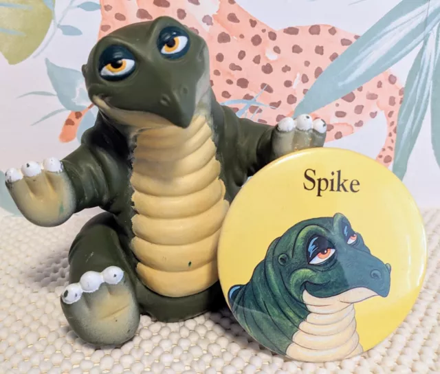 Vintage Spike Pizza Hut Lot Button Land Before Time 1988 RARE Pin & Hand Puppet