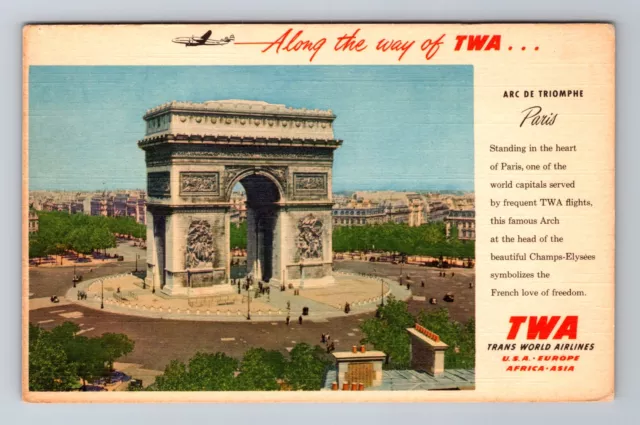 Paris-France, Arc De Triomphe, Antique Vintage Souvenir Postcard