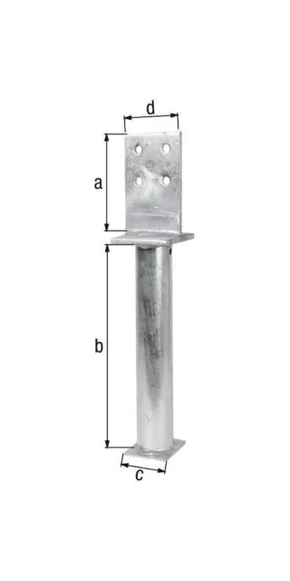 GAH Alberts T-Pfostenträger 130x500x80x90mm Stahl roh feuerverzinkt