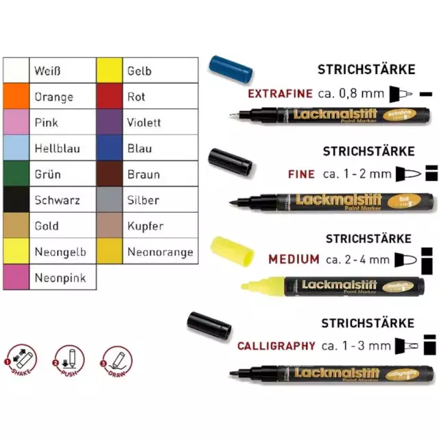 Kreul Hobby Line Lackmalstift Paint Marker medium, fine & extra fine wählbar