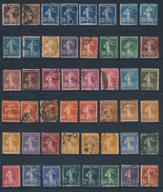 France Sower & Definitive - Die Varieties, Overprints, Precancels - 100+ stamps