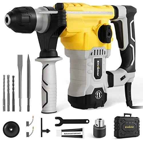 Rotary Hammer Drill ENVENTOR 1-1/4 Inch SDS-Plus 12A Heavy Duty Demolition Ha...