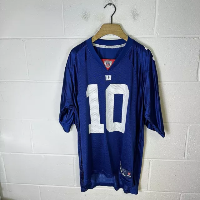 New York Giants Jersey Mens Large Blue Reebok #10 Eli Manning NFL Football NY