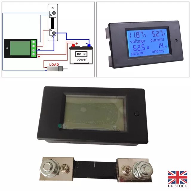 100A AC Power Digital Current Meter Volt Amp KWh Watt Energy Voltmeter Ammeter