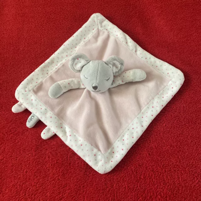 Doudou Plat Souris Gris Rose Extra Doux Obaibi Okaidi Comme NEUF