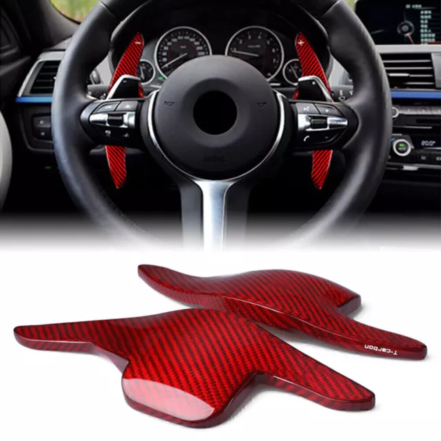 Steering Wheel Shift Paddle Shifter Extension Fit BMW 2 3 4 5 6 7 Series X1 Red