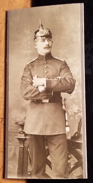 Einjähriger Soldat in Uniform mit Helm Pickelhaube Regiment IR 41 Ostpreußen CDV