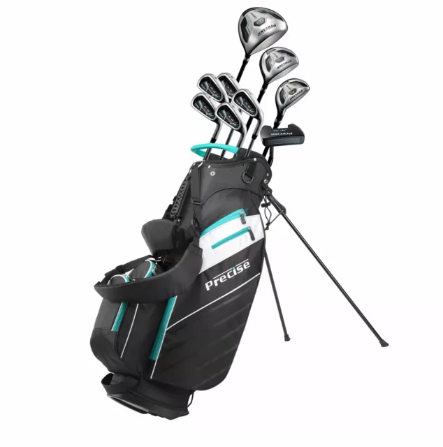 Precise AMG 14 Piece Mens Right Hand Golf Club Package Set - Reg & Tall Sizes