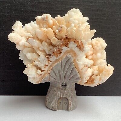 434g Natural quartz crystal cluster mineral specimen, hand-carved the Tree house