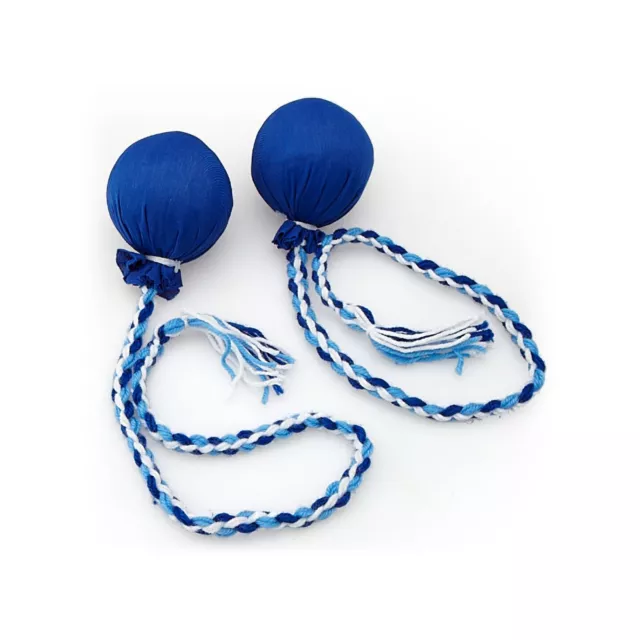 Blue Hawaiian Hula Dance Implements Pair Maori Poi Balls Hawaii Girl Dancing