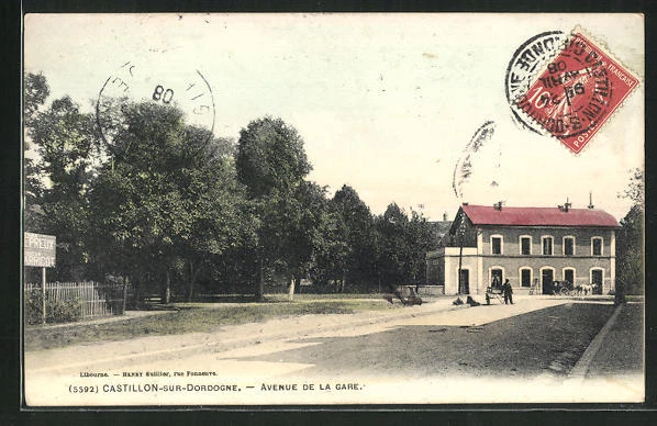 CPA Castillon-sur-Dordogne, Avenue de la Gare 1908
