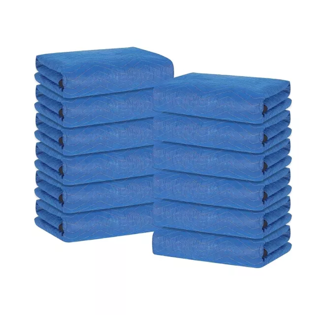 24 Pcs 72"x80"- Light Blue Moving Blankets - 35 Pounds Heavy-Duty Protection