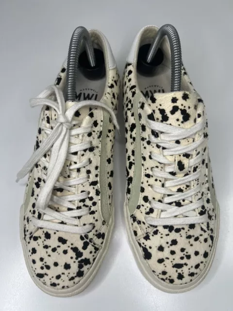 Madewell Sidewalk Low Top Sneakers Spatter Painted Calf Hair Lace Up Women's 8.5 2