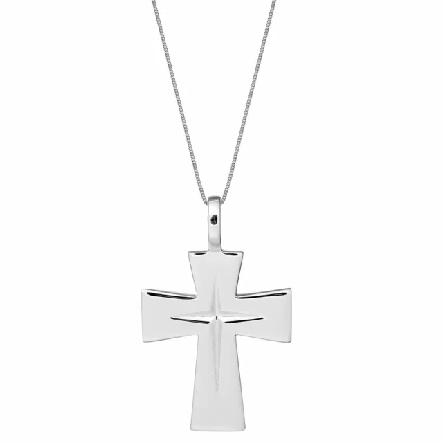 Silverly Collier Pendentif Grande Croix Médiévale Argent Sterling .925