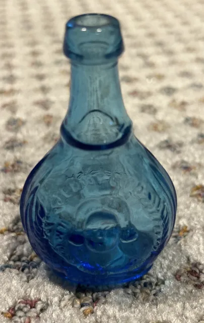 Wheaton Jenny Lind The Swedish Nightingale Blue Glass Bottle Mini