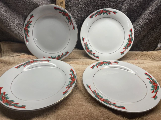 China Poinsettia And Ribbons Christmas Dishes POINSETTIA Ribbons