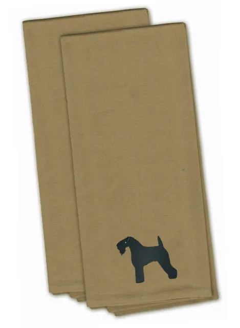Kerry Blue Terrier Tan Embroidered Towel Set of 2 BB3392TNTWE