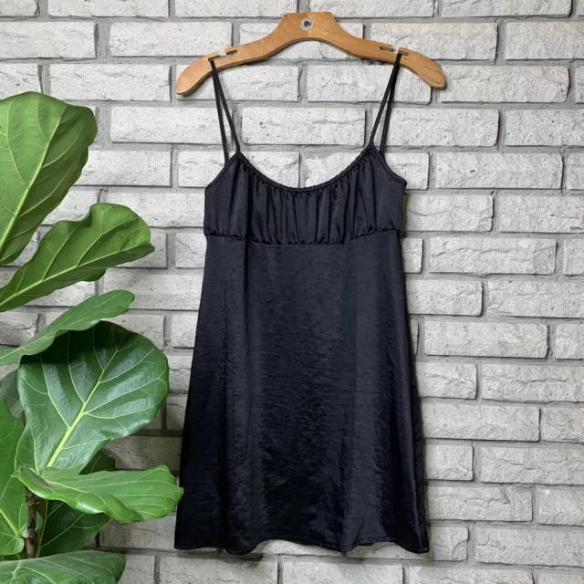 Motel Rocks Black Dahlia Slip Dress Mini Little Black Dress Size Medium