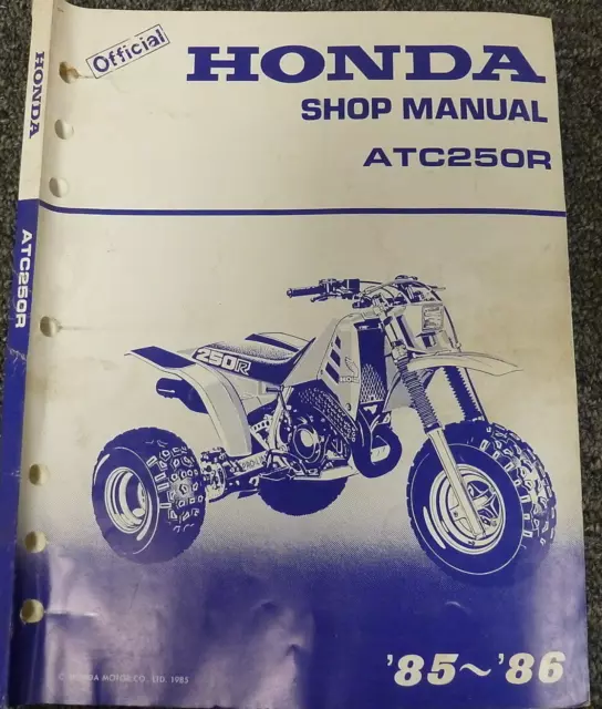1985 1986 Honda ATC250R Service Shop Repair Manual OEM 61HA201