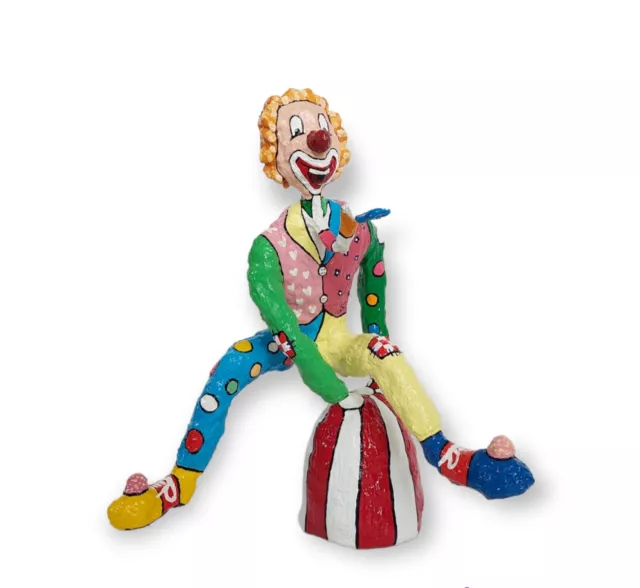 Clown Pop Art Harlekin Skulptur Zirkusfigur Statue Karneval bunte Figur