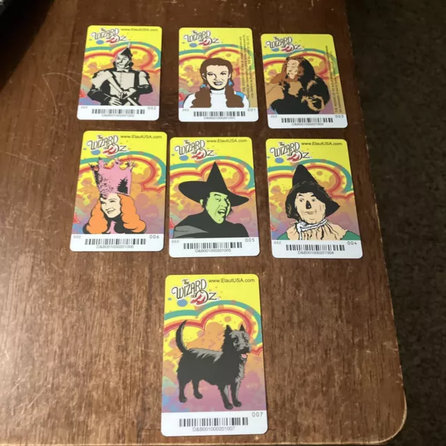 WIZARD OF OZ Complete Set Push cards (7/7) Dave & Buster Includes Rare ...