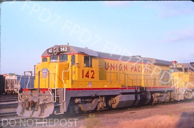 ORIGINAL SLIDE UP Union Pacific B23-7 142;Van Buren,AR;October 1987