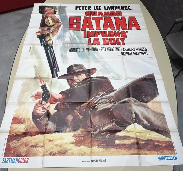 MANIFESTO ORIGINALE “QUANDO Satana impugnò la Colt” anno 1970 EUR 20,00