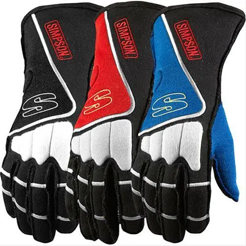 Simpson High Quality Double Layer Driving Gloves Nomex Black/Red Large Pair DGLR