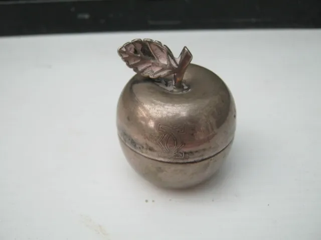 Scatola vintage greca argento massiccio a forma di mela