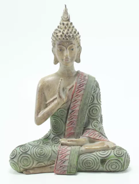 Feng Shui 8" Thai Earth Touching Meditating Buddha Figurine Peace Statues
