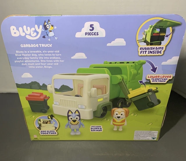 LOT DE 5 pièces figurine poubelle camion à ordures Bluey & Friends avec
