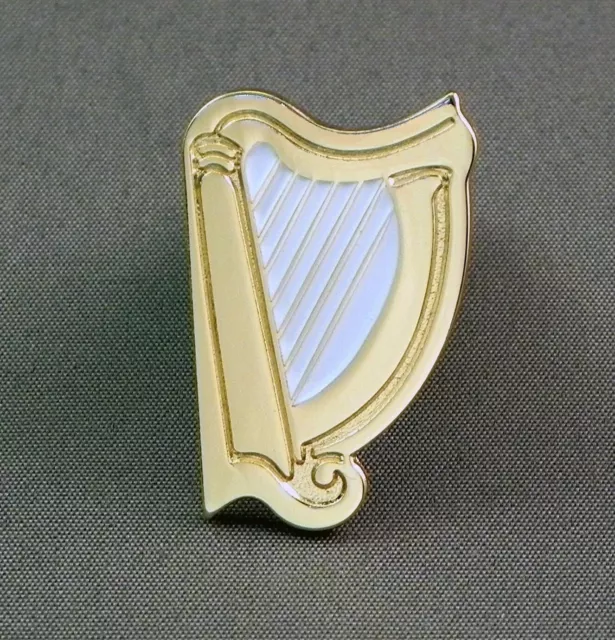 New Irish Harp Guinness Logo instrument gold white pin badge tie pin badge