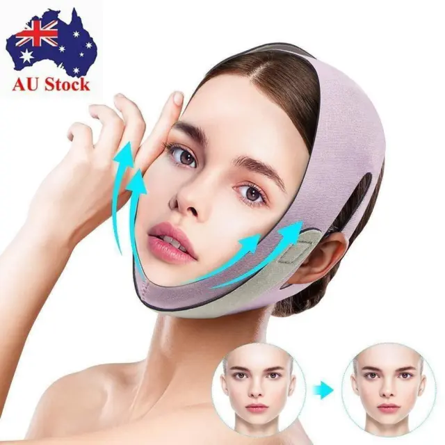 VSHAPED CHIN FACIAL Lifting Bandage Cheek Lift Slimming Face Belt Home  $12.05 - PicClick AU