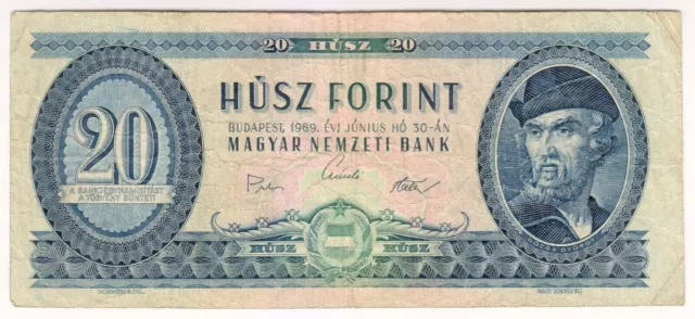 1969 Hungary 20 Forint - Low Start - Paper Money Banknotes Currency