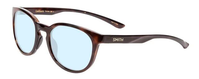 Smith Eastbank Unisex Rund Designer Blau Licht Brille Im Schildplatt Gold 52mm