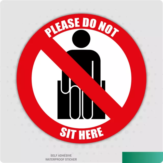 12 x Social Distancing Seat Stickers Please Do Not Sit Here 65mm Self Adhesive