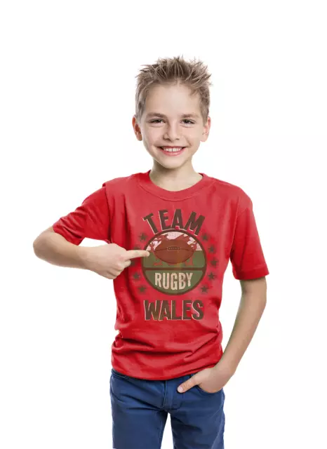 TEAM WALES Rugby T-Shirt Mens Kids Ladies Organic Cotton 6 Nations Welsh Cymru
