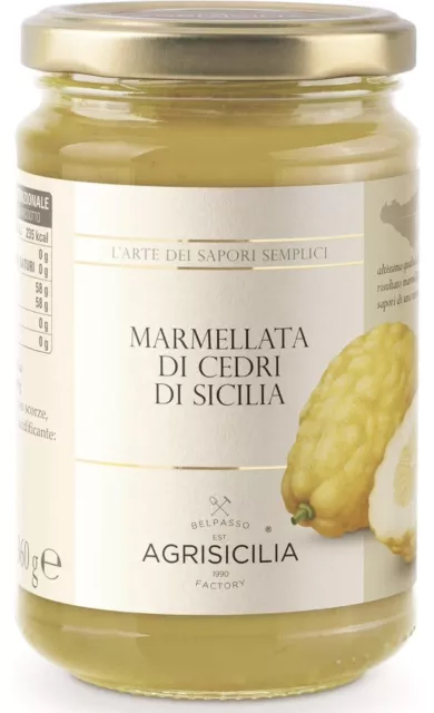 Agrisicilia Marmellata di Cedri Sicilia, 360 Grammi Prodotto Tipico siciliano