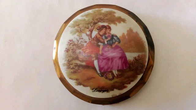 Ancien poudrier en métal doré, Made in France, vintage - Vendu
