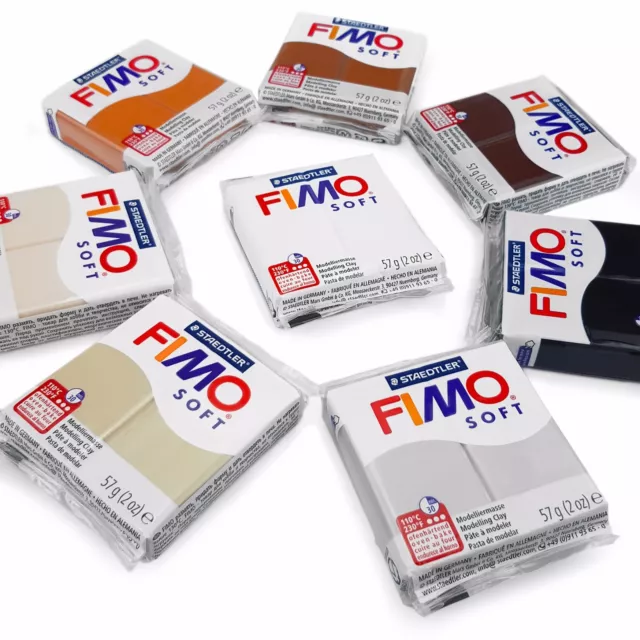 FIMO Soft Polymer Oven Modelling Clay - 57g - Set of 8 - Earth Tones