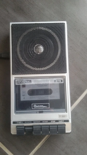 Vintage 1978 Magnétophone Portatif Cassette PRESTIGE P772 Enregistreur lecteur