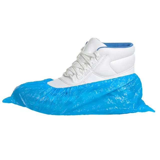 Disposable Overshoe Shoe Covers Protectors Elasticated Ankle Gip Sole BLUE