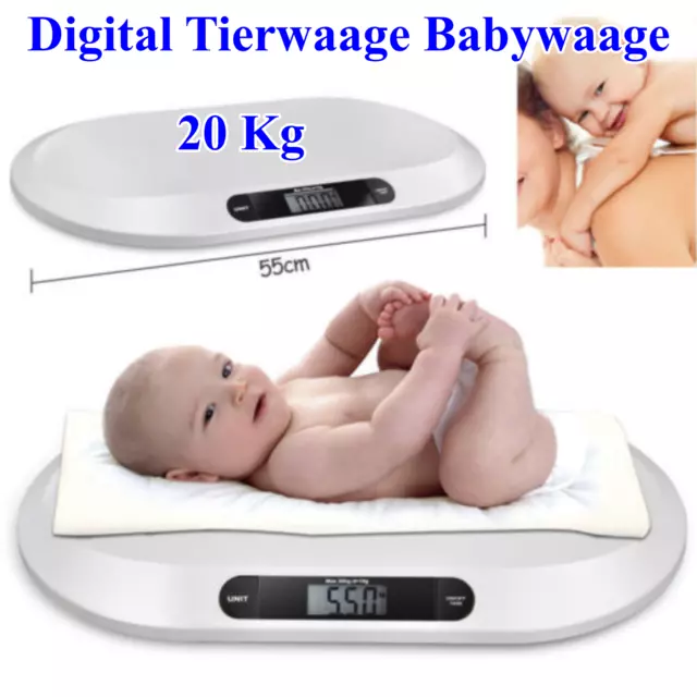 20KG Digital Tierwaage Babywaage Für Kinder Katzen Welpen Home Waage LCD Große