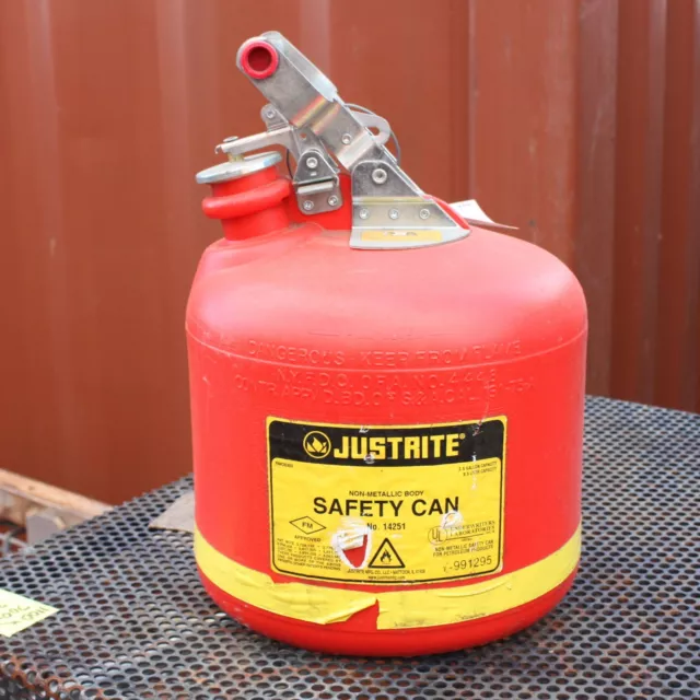 JustRite Non-Metallic Body SAFETY CAN 9.5L No. 14251 Petrol Container Jerry Can